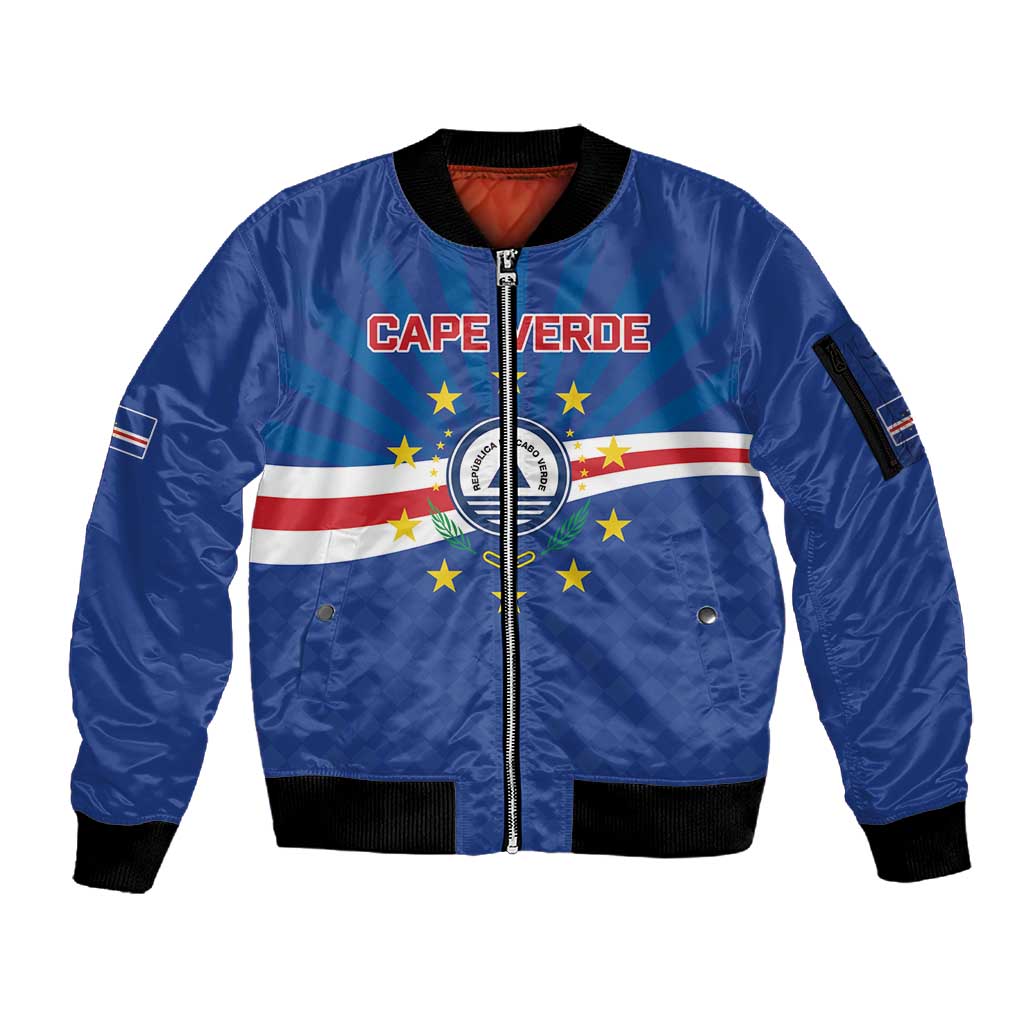 Cape Verde Football 2026 Sleeve Zip Bomber Jacket Historic First World Cup Appearance - African Pride