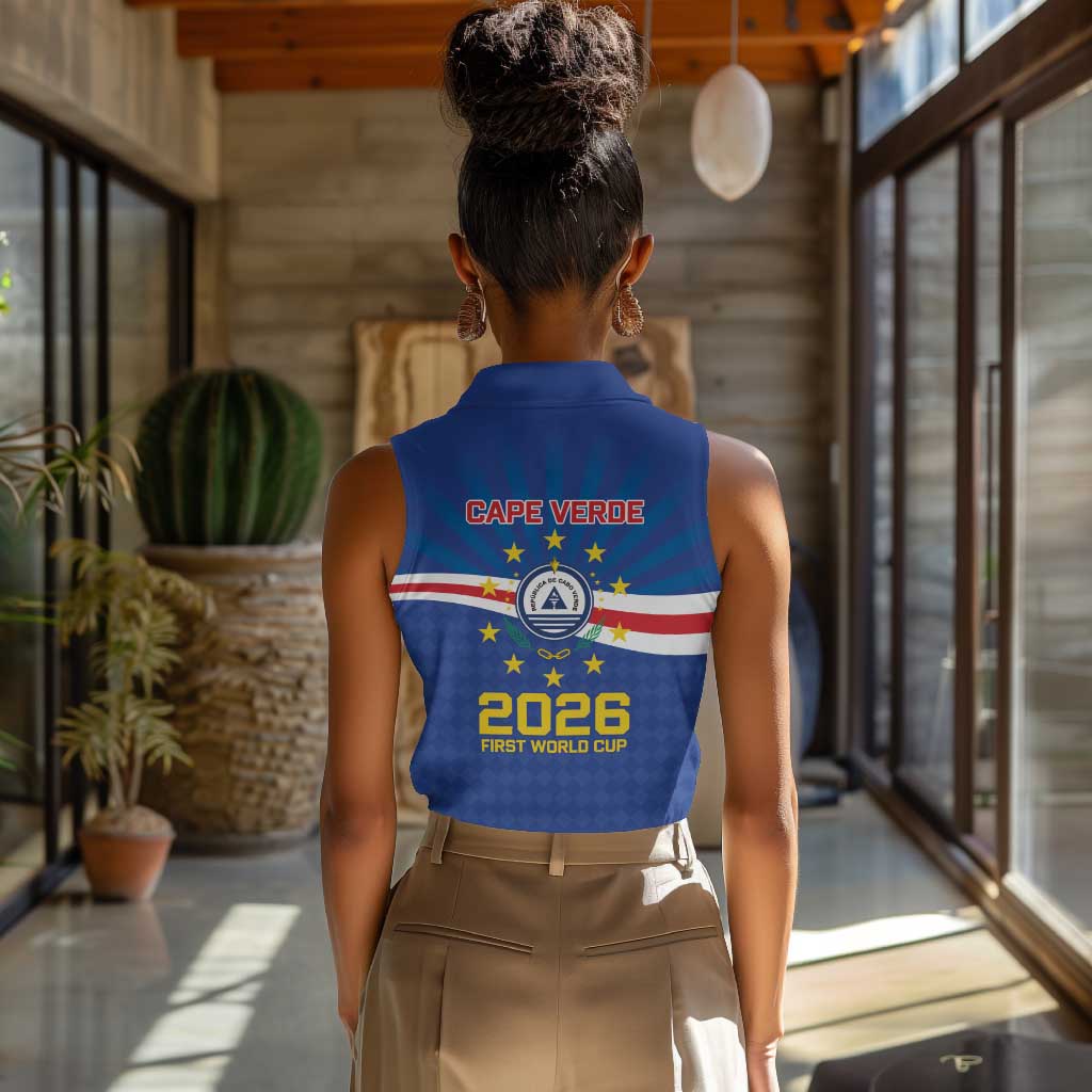 Cape Verde Football 2026 Women Sleeveless Polo Shirt Historic First World Cup Appearance - African Pride