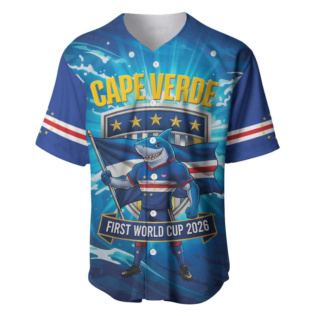 Blue Shark Cape Verde Football Baseball Jersey First World Cup 2026 - African Pride