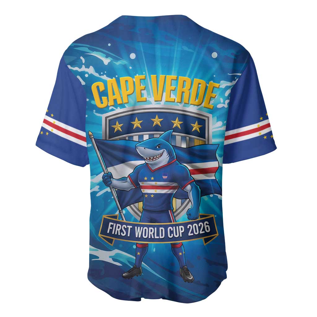 Blue Shark Cape Verde Football Baseball Jersey First World Cup 2026 - African Pride