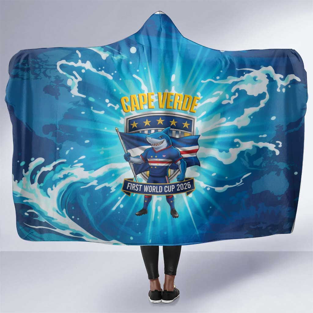 Blue Shark Cape Verde Football Hooded Blanket First World Cup 2026 - African Pride