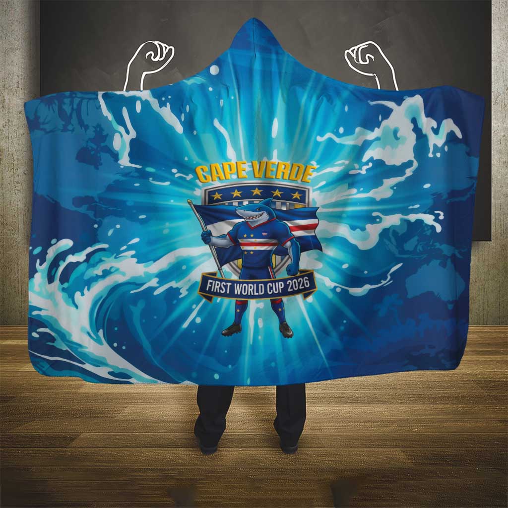 Blue Shark Cape Verde Football Hooded Blanket First World Cup 2026 - African Pride