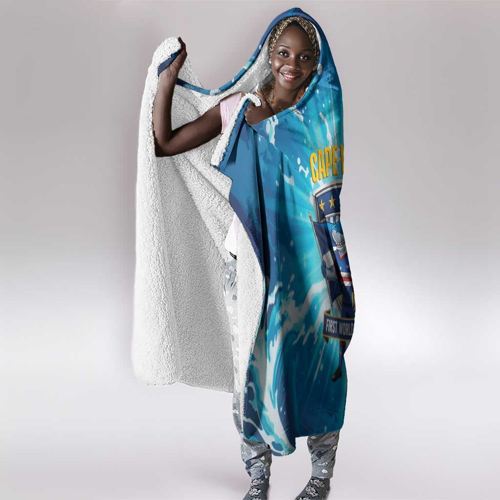 Blue Shark Cape Verde Football Hooded Blanket First World Cup 2026 - African Pride