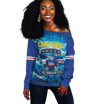 Blue Shark Cape Verde Football Off Shoulder Sweater First World Cup 2026 - African Pride