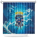 Blue Shark Cape Verde Football Shower Curtain First World Cup 2026 - African Pride
