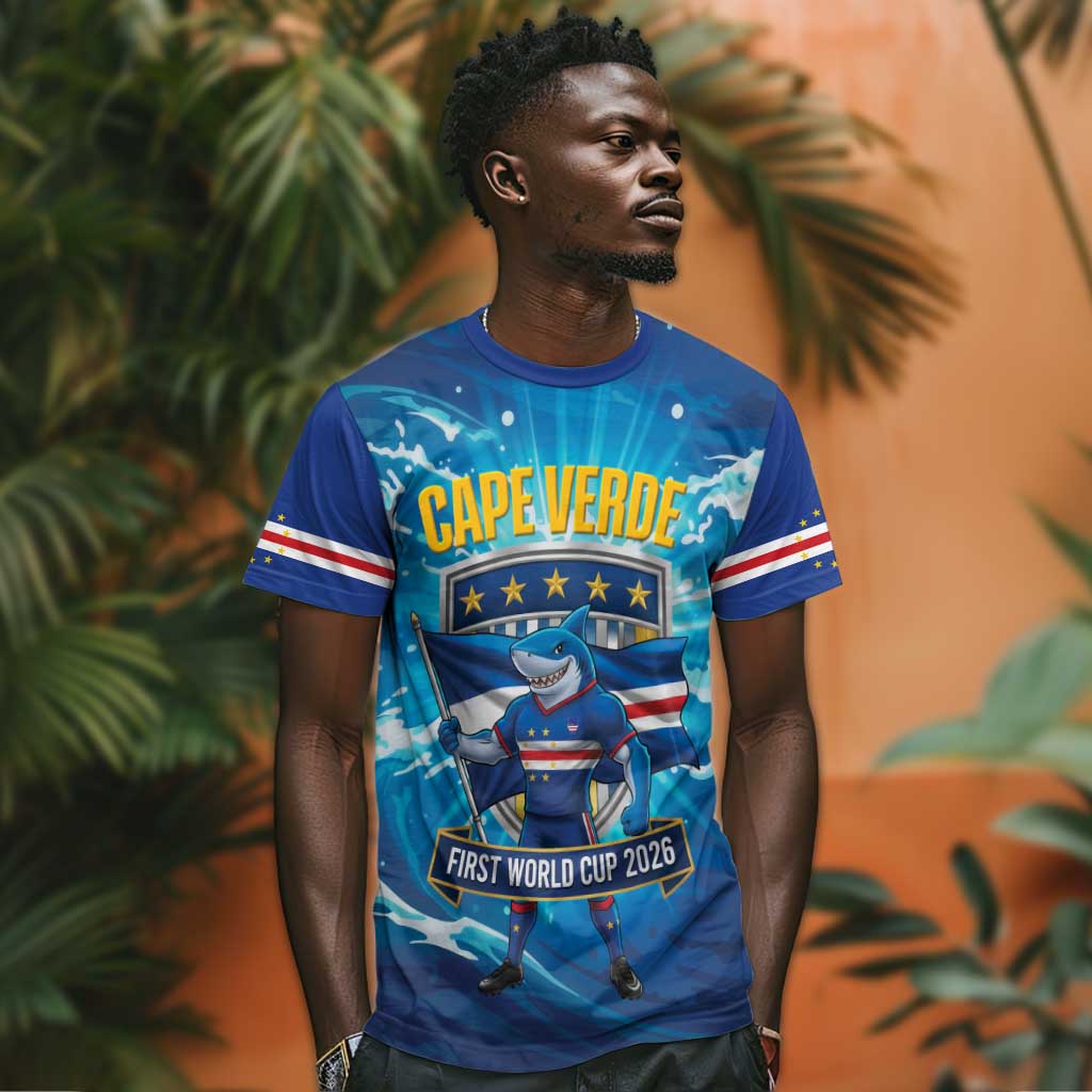 Blue Shark Cape Verde Football T shirt First World Cup 2026 - African Pride
