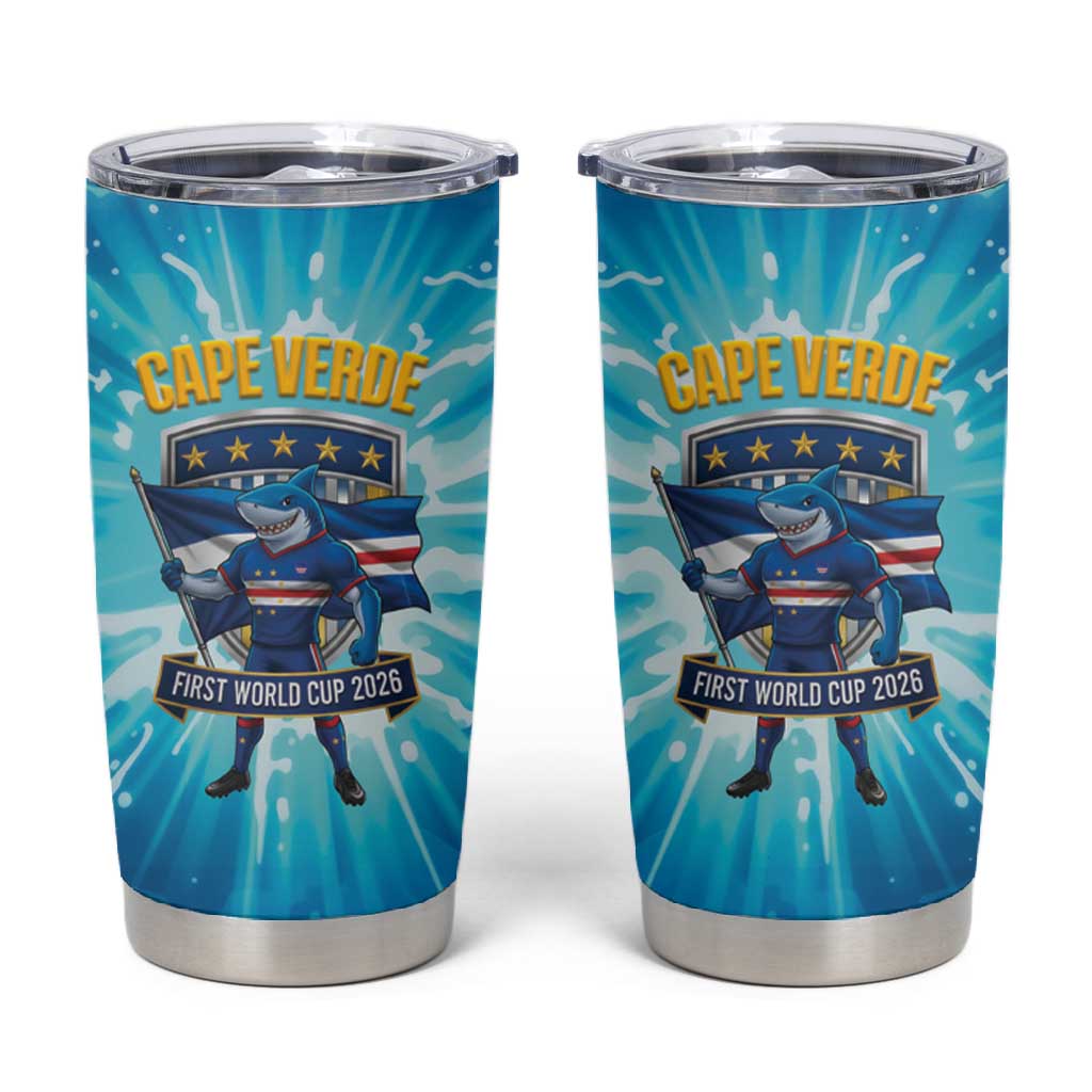 Blue Shark Cape Verde Football Tumbler Cup First World Cup 2026 - African Pride