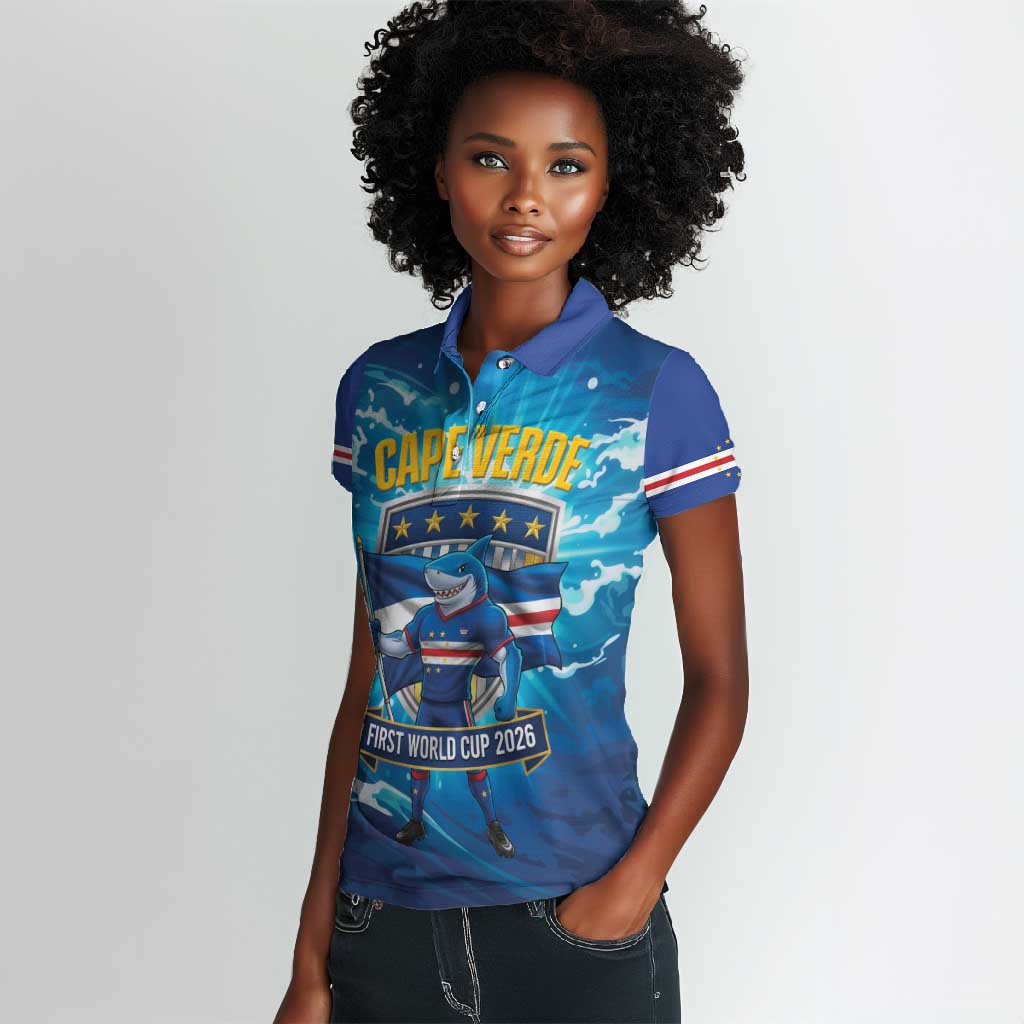 Blue Shark Cape Verde Football Women Polo Shirt First World Cup 2026 - African Pride