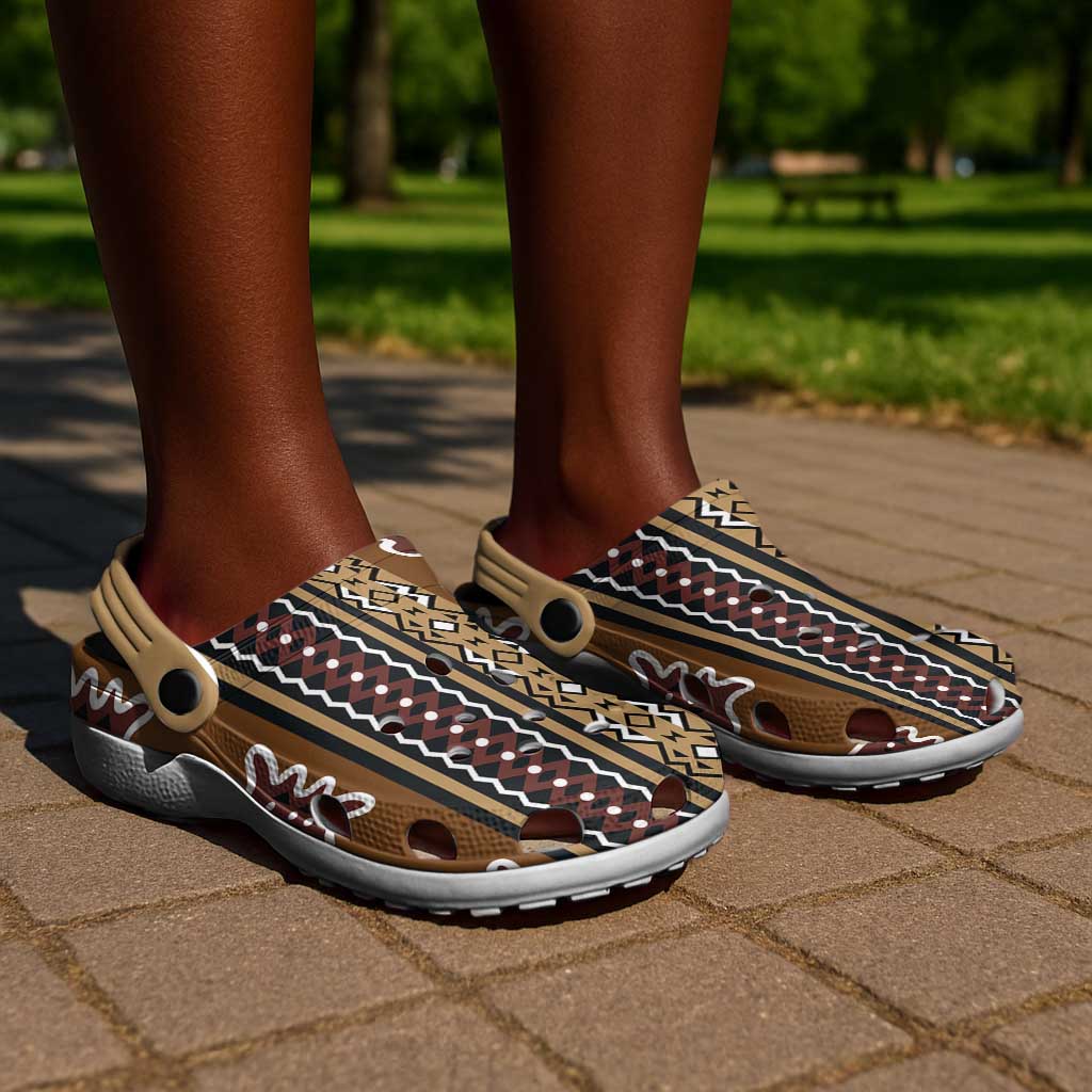 Mali Mud Cloth Clogs Shoes Traditional Bologan Pattern - African Pride