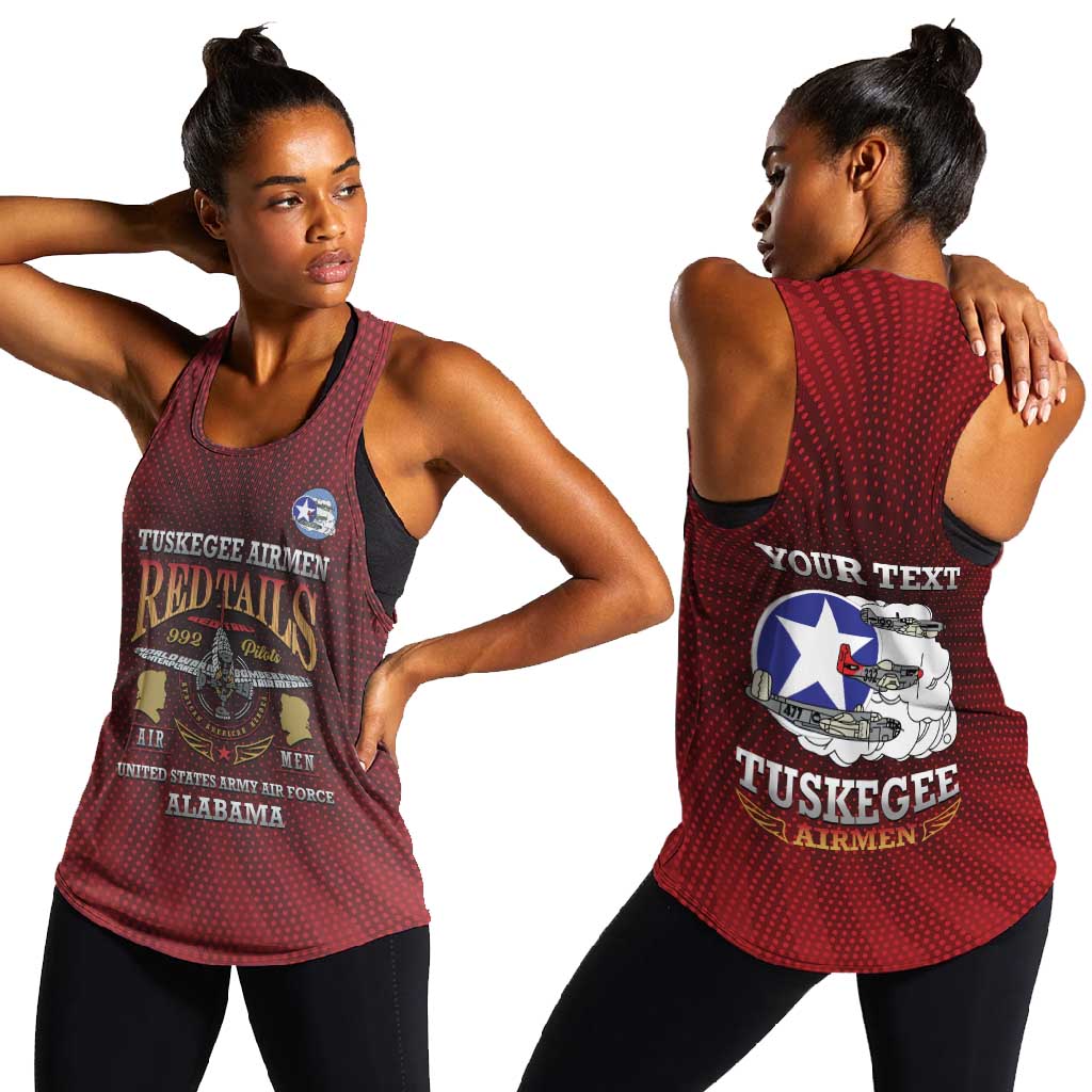 Personalized Tuskegee Red Tails Airmen Women Racerback Tank WWII Legacy Tribute - African Pride