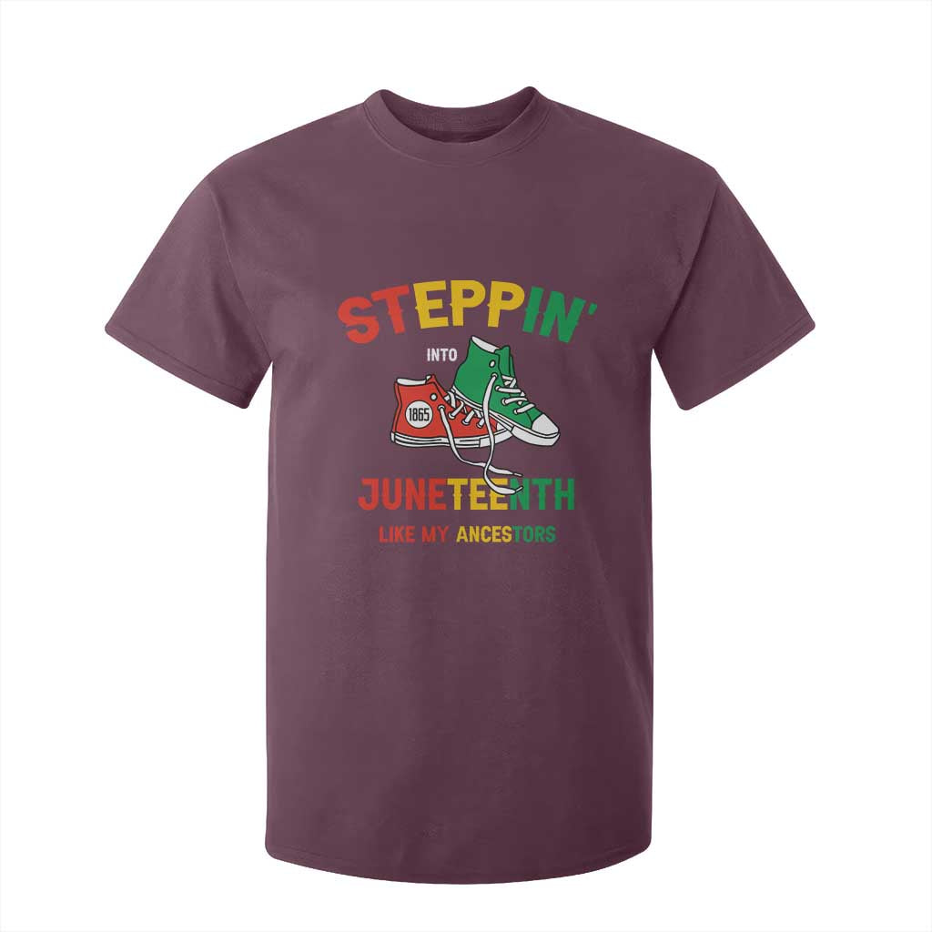 Stepping into Juneteenth 1865 T Shirt For Kid Like My Ancestors Sneakers