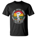Juneteenth Raised Fist T Shirt Freedom Justice Equality Emancipation Resilience