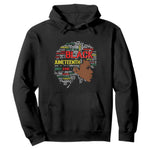 Black Heritage Pride Hoodie For Melanin Black Women Natural Hair Afro Word Art