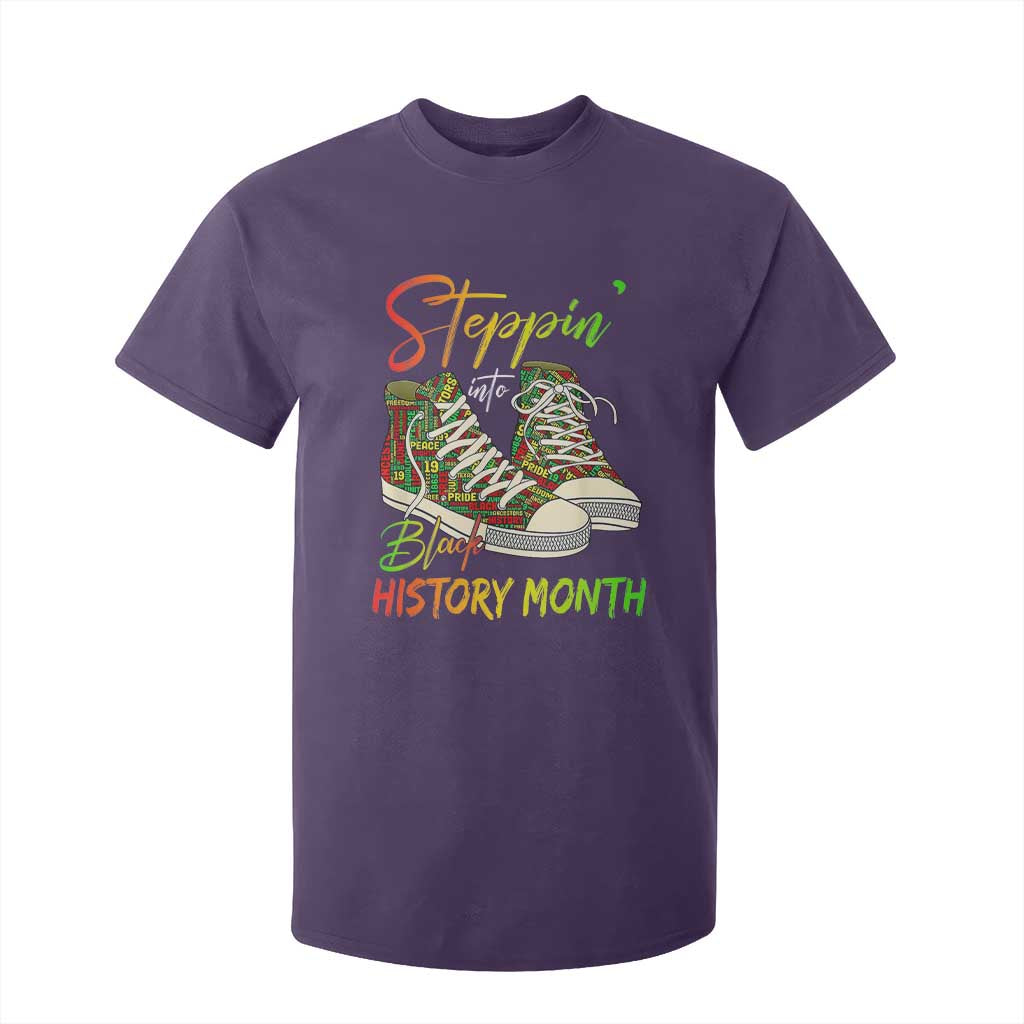 Stepping Into Black History Month T Shirt For Kid Black Pride Sneakers