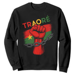 Stand With Traoré 2025 Sweatshirt Burkina Faso Flag Raised Fist Broken Chains