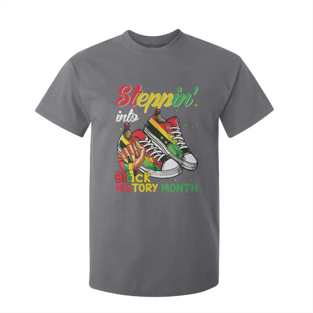 Stepping Into Black History Month T Shirt For Kid Proud Black Girls Sneakers