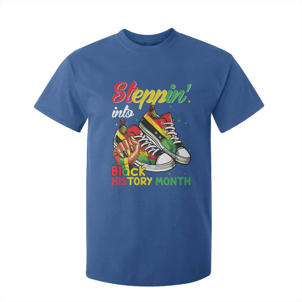 Stepping Into Black History Month T Shirt For Kid Proud Black Girls Sneakers