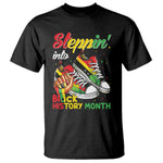 Stepping Into Black History Month T Shirt Proud Black Girls Sneakers