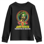 Juneteenth 1865 Youth Long Sleeve Shirt Remembering Ancestors African American Woman