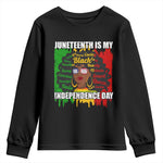 Juneteenth Is My Independence Day Youth Long Sleeve Shirt Since 1865 African American Woman