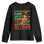 Black Queen Pride Youth Long Sleeve Shirt I Am Who I Am Your Approval Isn't Needed