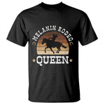 African Melanin Rodeo Queen T Shirt Cowgirl Riding Horse Cowgirls Retro