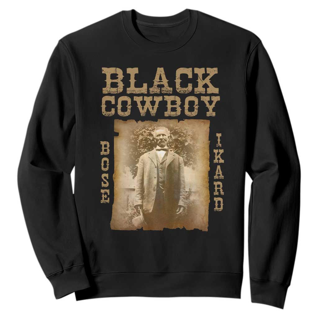 Bose Ikard Sweatshirt Black Cowboy Western Legend Vintage by AfricanPride