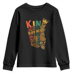 Black King Youth Long Sleeve Shirt Black Father African American Men