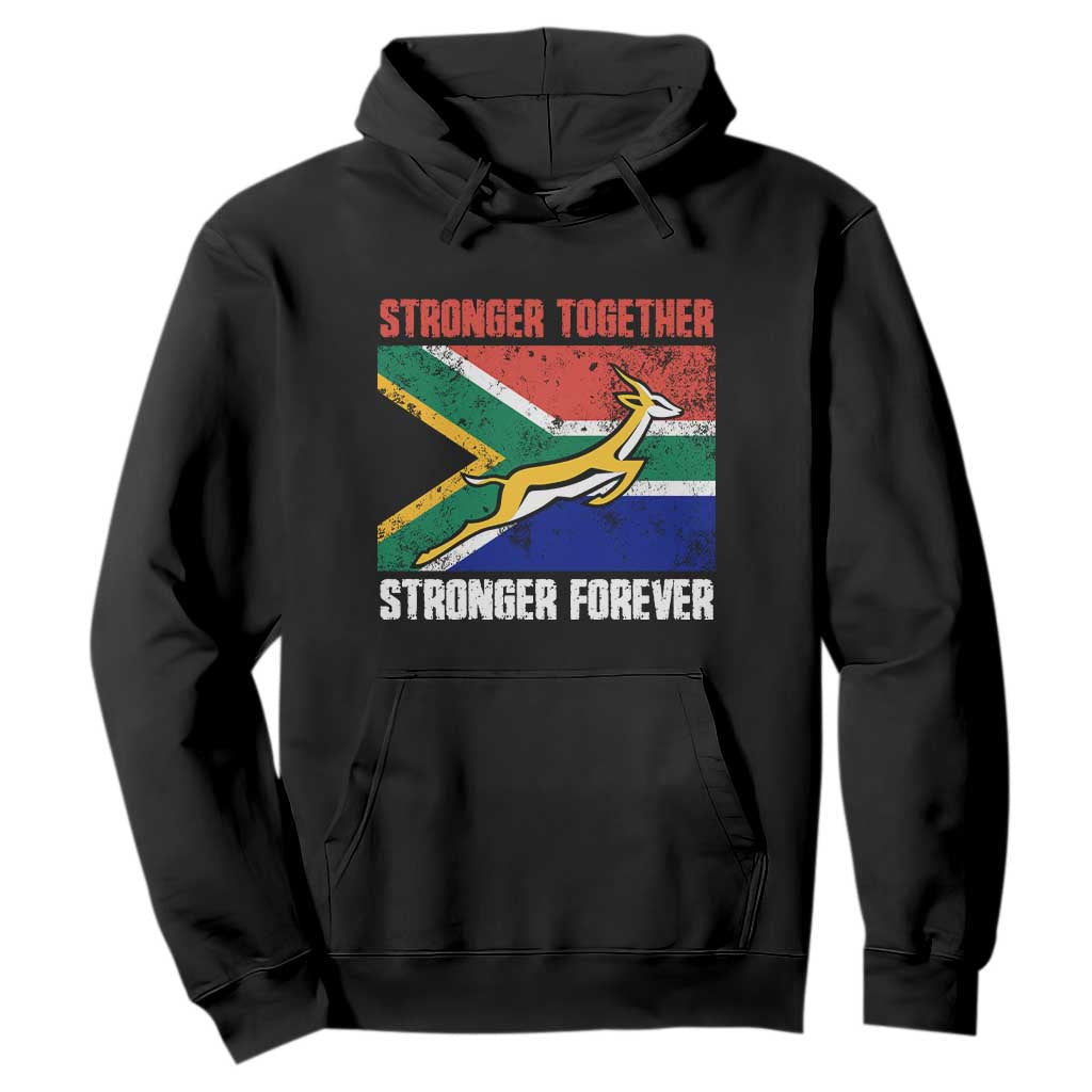 South Africa Rugby Springboks Hoodie Stronger Together Stronger Forever Go Bokke