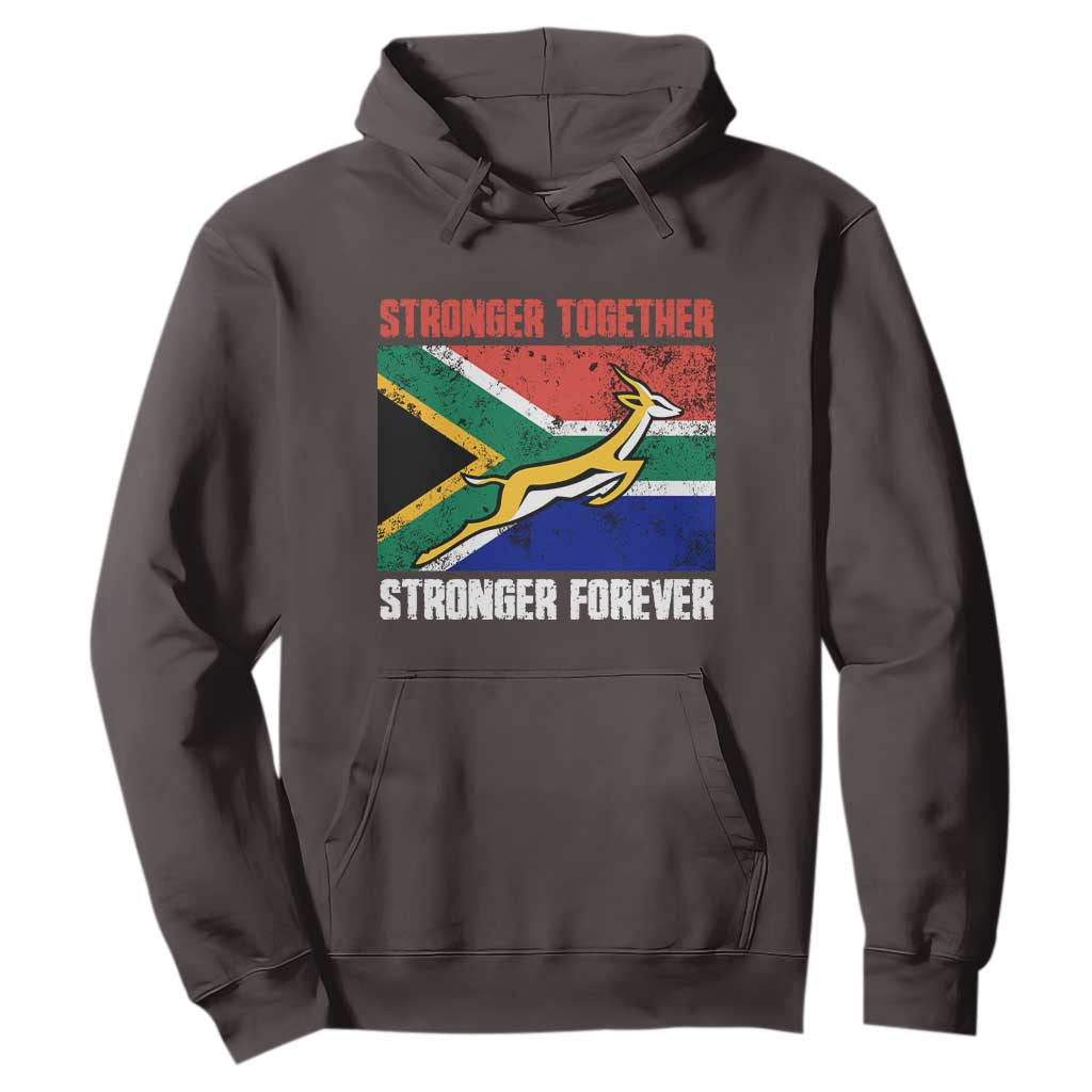 South Africa Rugby Springboks Hoodie Stronger Together Stronger Forever Go Bokke