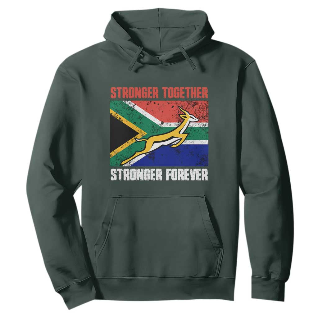 South Africa Rugby Springboks Hoodie Stronger Together Stronger Forever Go Bokke