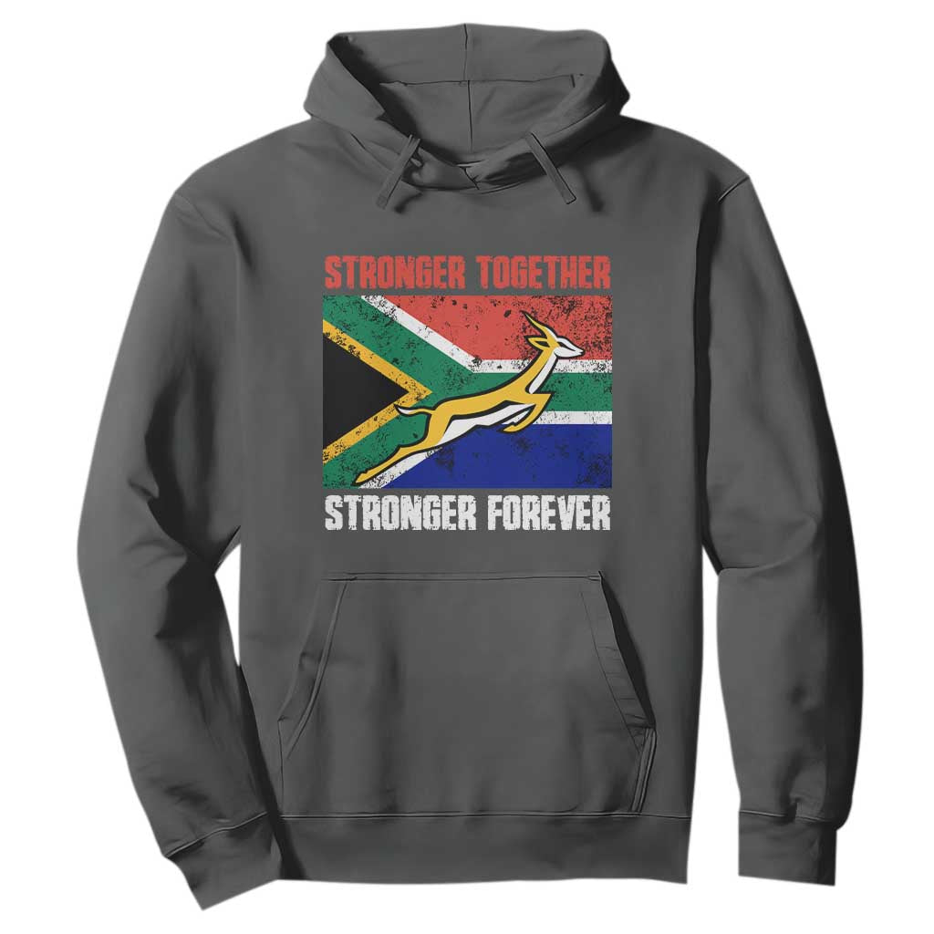 South Africa Rugby Springboks Hoodie Stronger Together Stronger Forever Go Bokke
