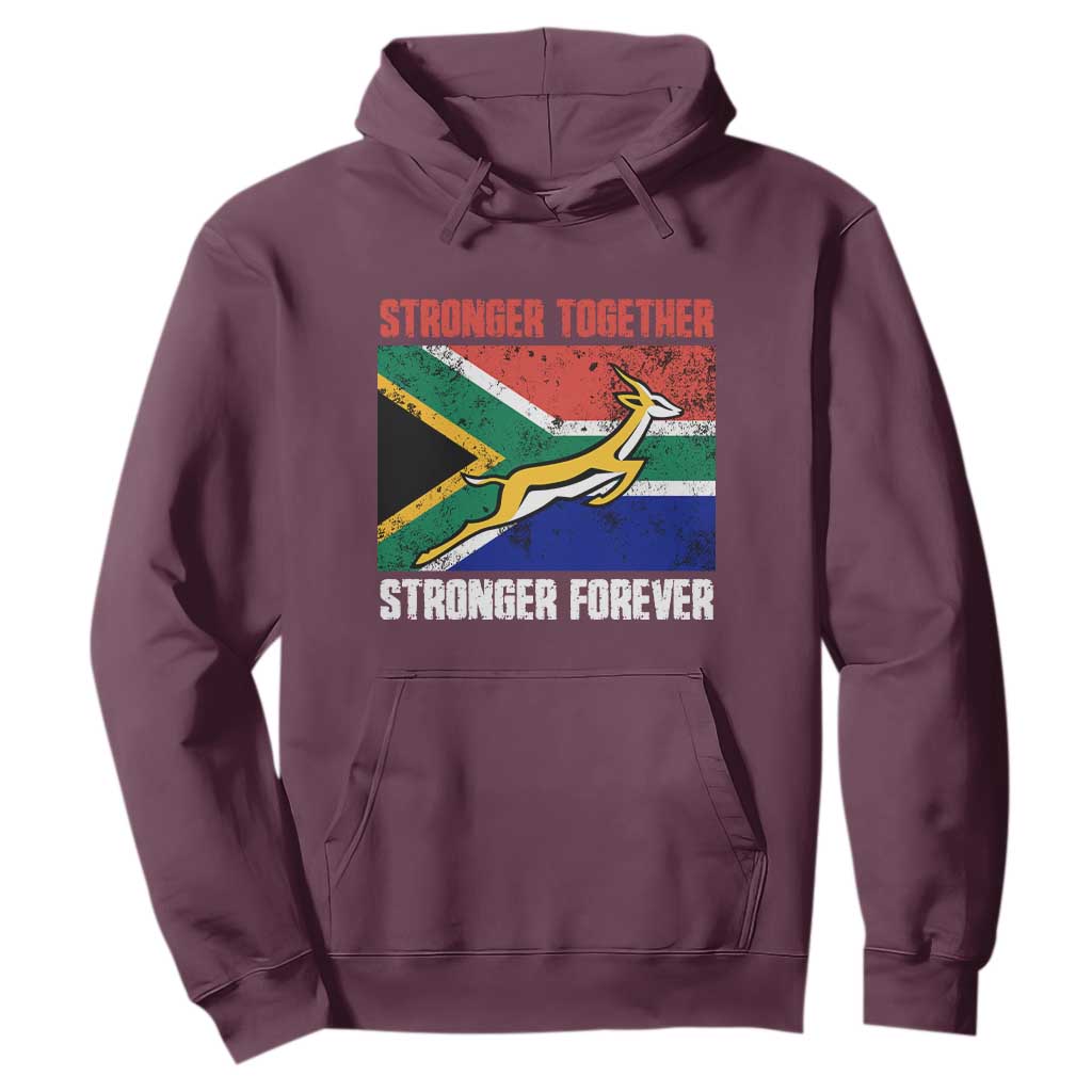 South Africa Rugby Springboks Hoodie Stronger Together Stronger Forever Go Bokke