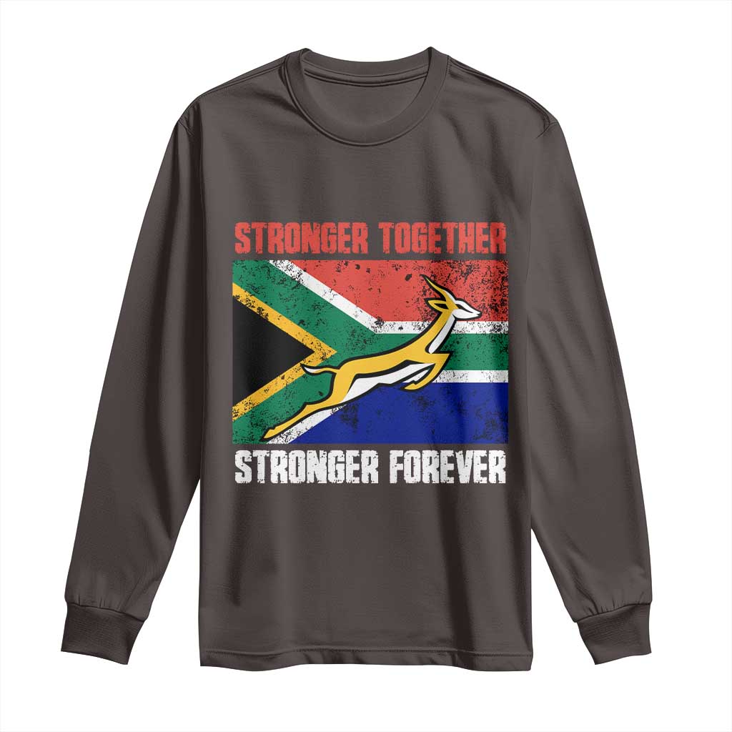 South Africa Rugby Springboks Long Sleeve Shirt Stronger Together Stronger Forever Go Bokke