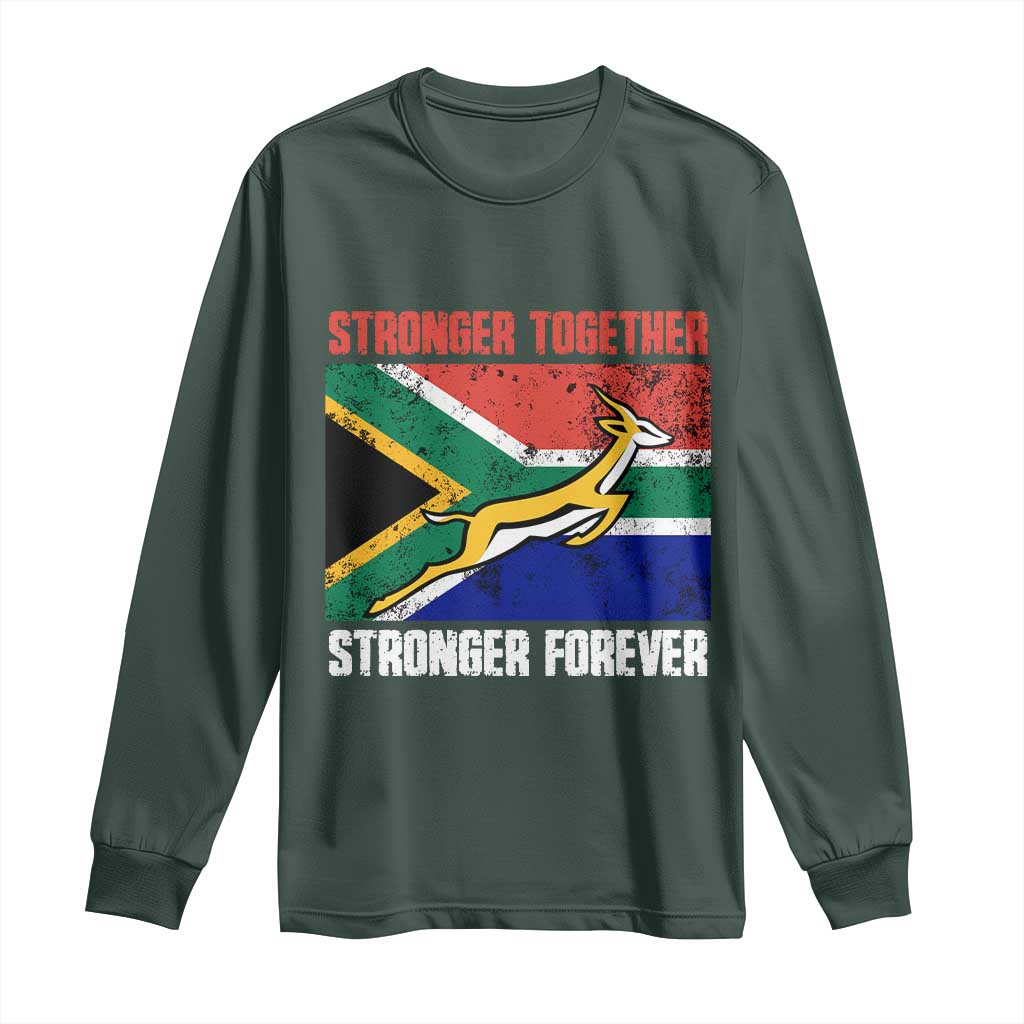 South Africa Rugby Springboks Long Sleeve Shirt Stronger Together Stronger Forever Go Bokke