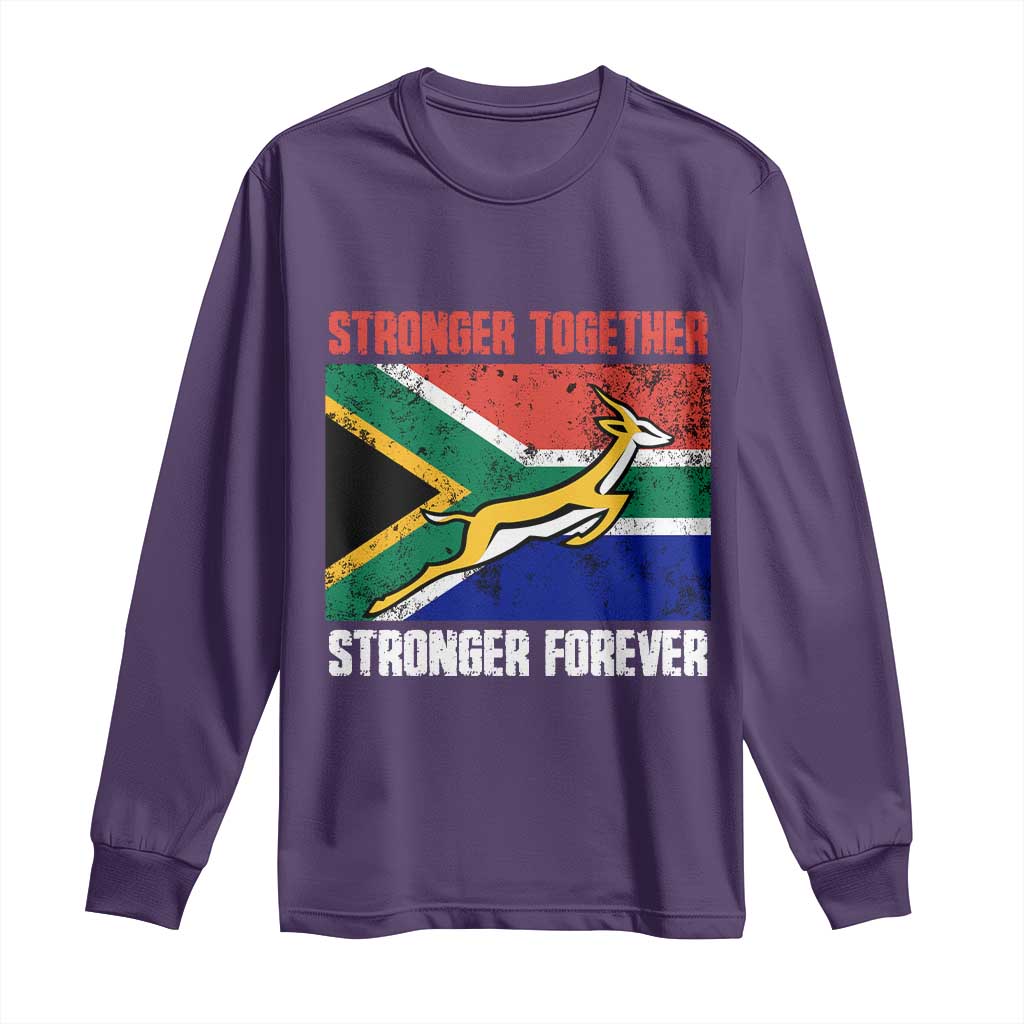 South Africa Rugby Springboks Long Sleeve Shirt Stronger Together Stronger Forever Go Bokke