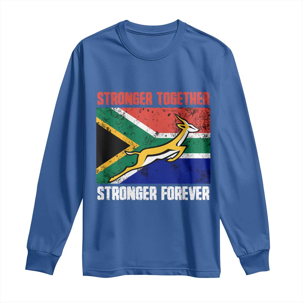 South Africa Rugby Springboks Long Sleeve Shirt Stronger Together Stronger Forever Go Bokke