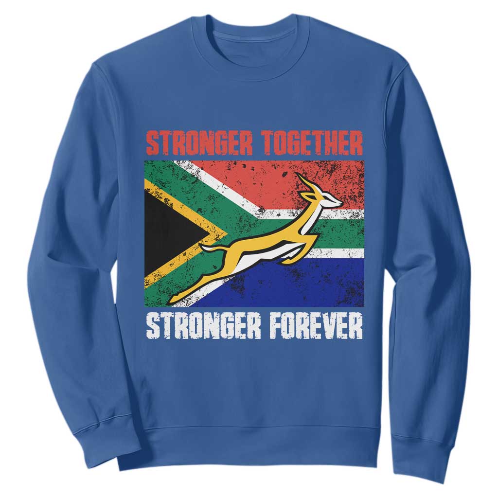 South Africa Rugby Springboks Sweatshirt Stronger Together Stronger Forever Go Bokke