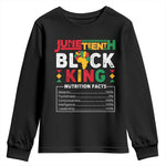 Funny Black King Nutrition Facts Youth Long Sleeve Shirt African American