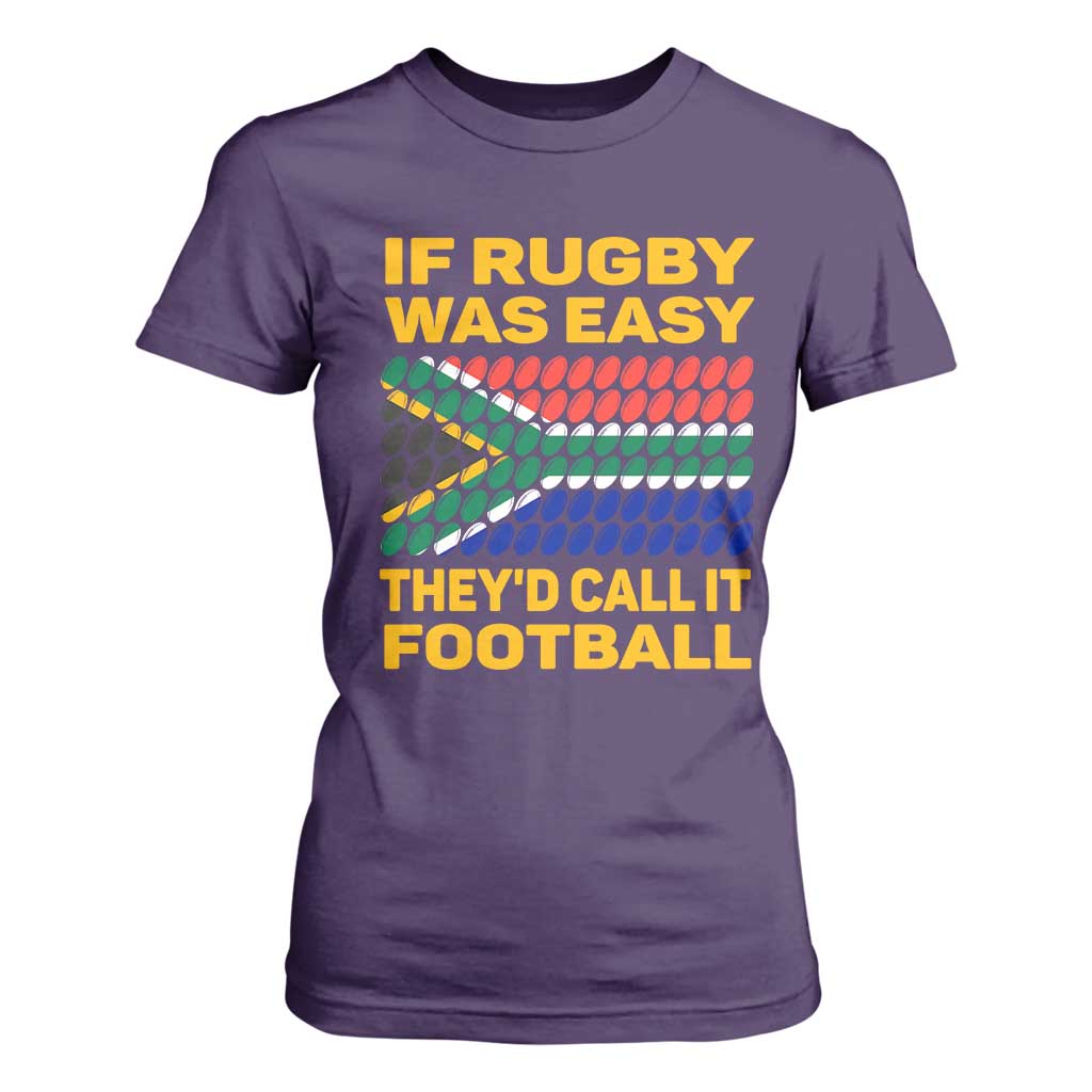 Funny South Africa Rugby T Shirt For Women If Rugby Was Easy They'd Call It Football