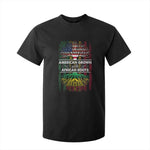 African American Roots T Shirt For Kid American Grown With African Roots US Flag Tree