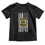 African American Baby Shirt Black And Proud US Flag BHM