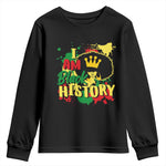 I Am Black History Youth Long Sleeve Shirt Afro Queen African American Pride