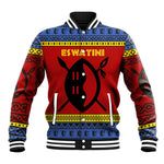 Eswatini Flag Baseball Jacket Nguni Shield Spear Pattern