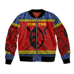 Eswatini Flag Bomber Jacket Nguni Shield Spear Pattern
