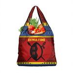 Eswatini Flag Grocery Bag Nguni Shield Spear Pattern