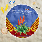 Aloe Vera Eswatini Beach Blanket Flag Print and Cultural Motif From Thorn to Flame