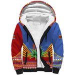 Aloe Vera Eswatini Sherpa Hoodie Flag Print and Cultural Motif From Thorn to Flame