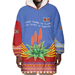 Aloe Vera Eswatini Wearable Blanket Hoodie Flag Print and Cultural Motif From Thorn to Flame