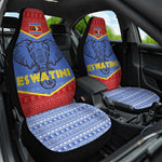 Elephant Eswatini Car Seat Cover Swaziland Shield Tribal Pattern and National Flag